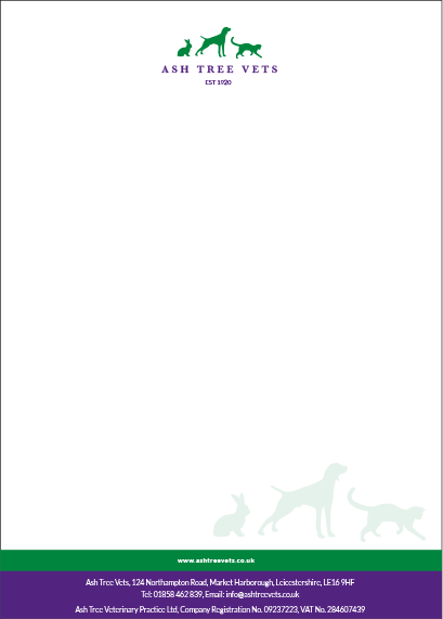 Ash Tree Vets Branding Letter