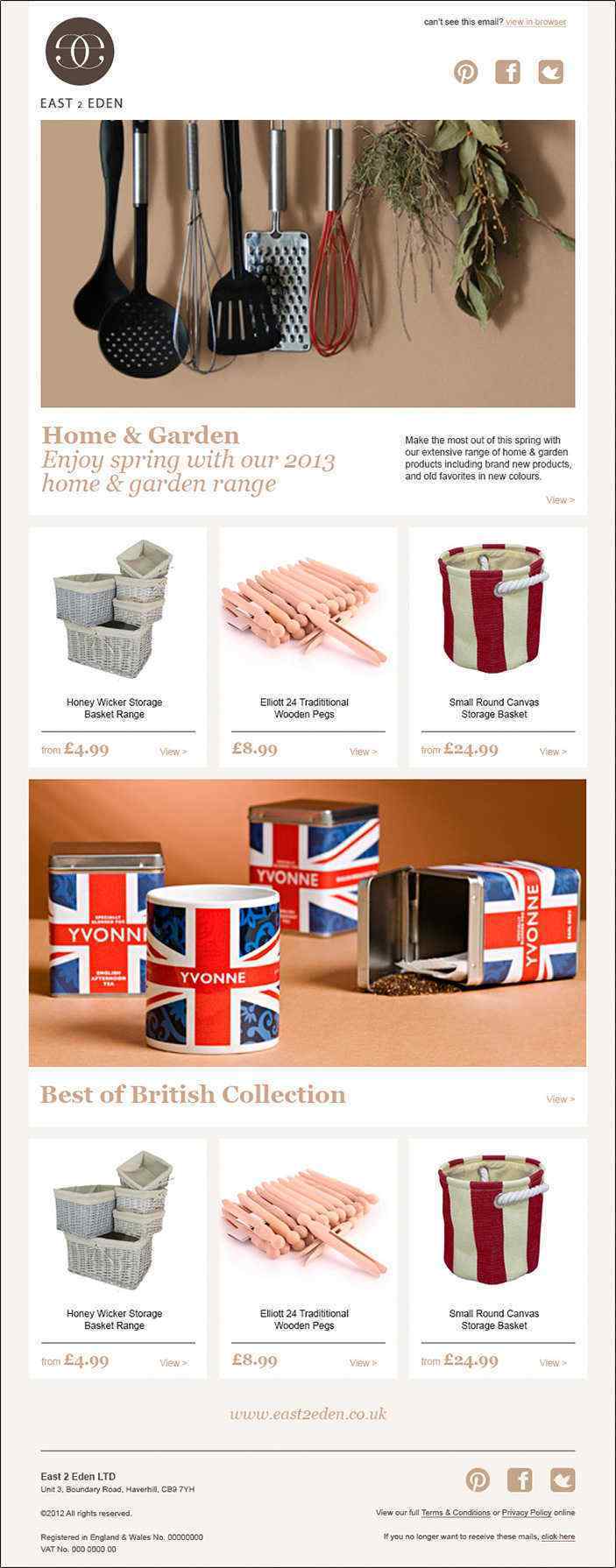 East 2 Eden - Email Campaign Example